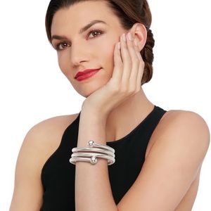 Italian Sterling Silver Flexible Four-In-One Necklace/Bracelet